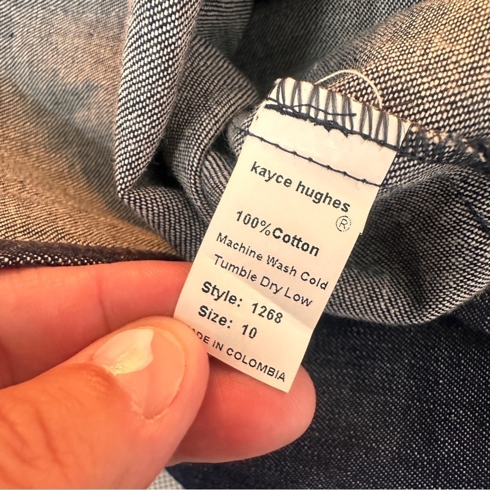 Kayce Hughes denim dress size 10 3/4 long sleeve Vacation vacay Resortwear beach - Picture 4 of 11